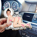 Gift For Husband,Gift For Boyfriend,Gift For Men - Custom Photo Outline Couple Drive Safe I Freaking Love You - Personalized Custom Shaped Car Visor Clip