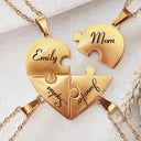 Mom - Daughters (Adult),Love - Daughter Mom You Are The Piece That Hold Us Together - Personalized Heart Puzzle Necklace Set