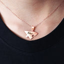 Gift For Couples,Gift For Wife,Love - Couple Matching Jewelry Including For Children - Personalized Heart Puzzle Necklace Set