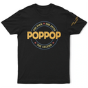 Gift For Father,Gift For Grandpa - Dad Papa The Man The Myth The Legend Retro Logo With Names On Sleeves - Personalized T Shirt