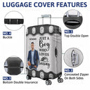 Custom Photo Just A Girl Boy Who Loves Traveling - Birthday Gift For Him, Her, Family, Trippin', Vacation Lovers - Personalized Luggage Cover