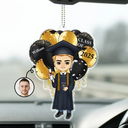 Custom Photo Happy Graduation - Gift For Friends, Children - Personalized Acrylic Car Hanger