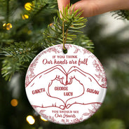 Christmas,Happy,Family - A Heart Full Of Love - Personalized Circle Ceramic Ornament