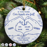 Christmas,Happy,Family - A Heart Full Of Love - Personalized Circle Ceramic Ornament