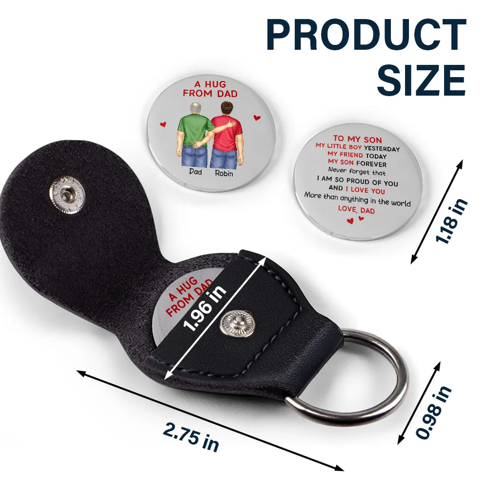 Gift For Daughter,Gift For Son,Gift For Women,Gift For Men,Top Market,Dad - Sons,Dad - Daughters (Adult),Dad - Daughters (Young) - A Hug From Dad My Daughter Son Forever - Personalized Leather Pocket Hug