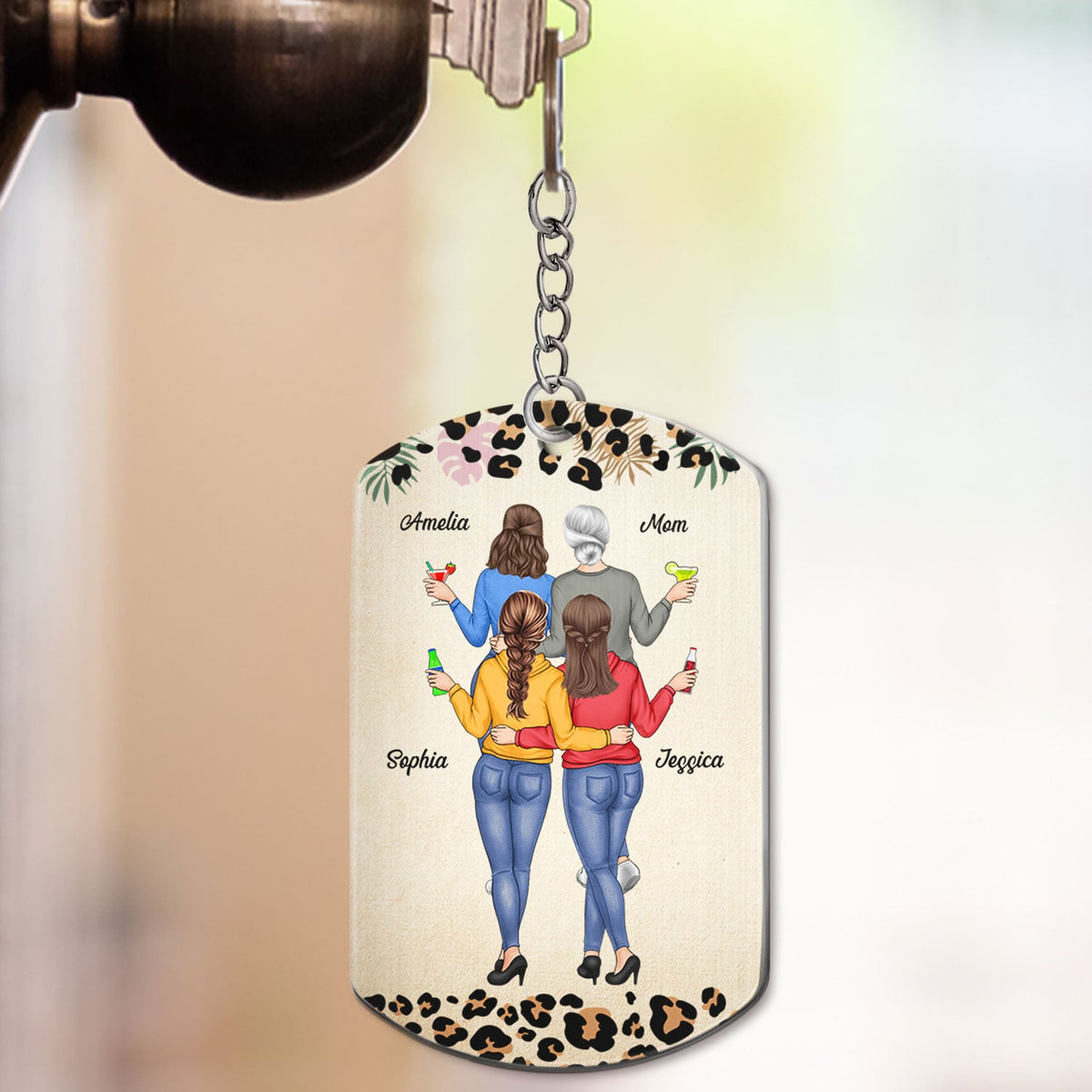 Mère et fille, un lien indéfectible - Cadeau pour maman, mère, grand-mère - Porte-clés personnalisé en aluminium