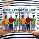 Father And Son A Bond That Can't Be Broken - Dad, Father, Grandpa - Personalized White Edge-to-Edge Mug