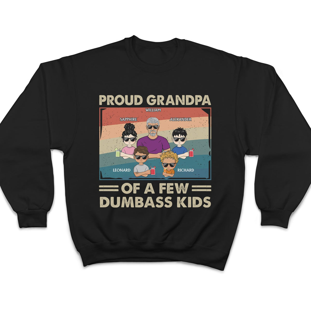 Proud Grandpa Of A Few Kids - Funny Gift For Grandfather, Grandpa, Grandparents - Personalized T Shirt