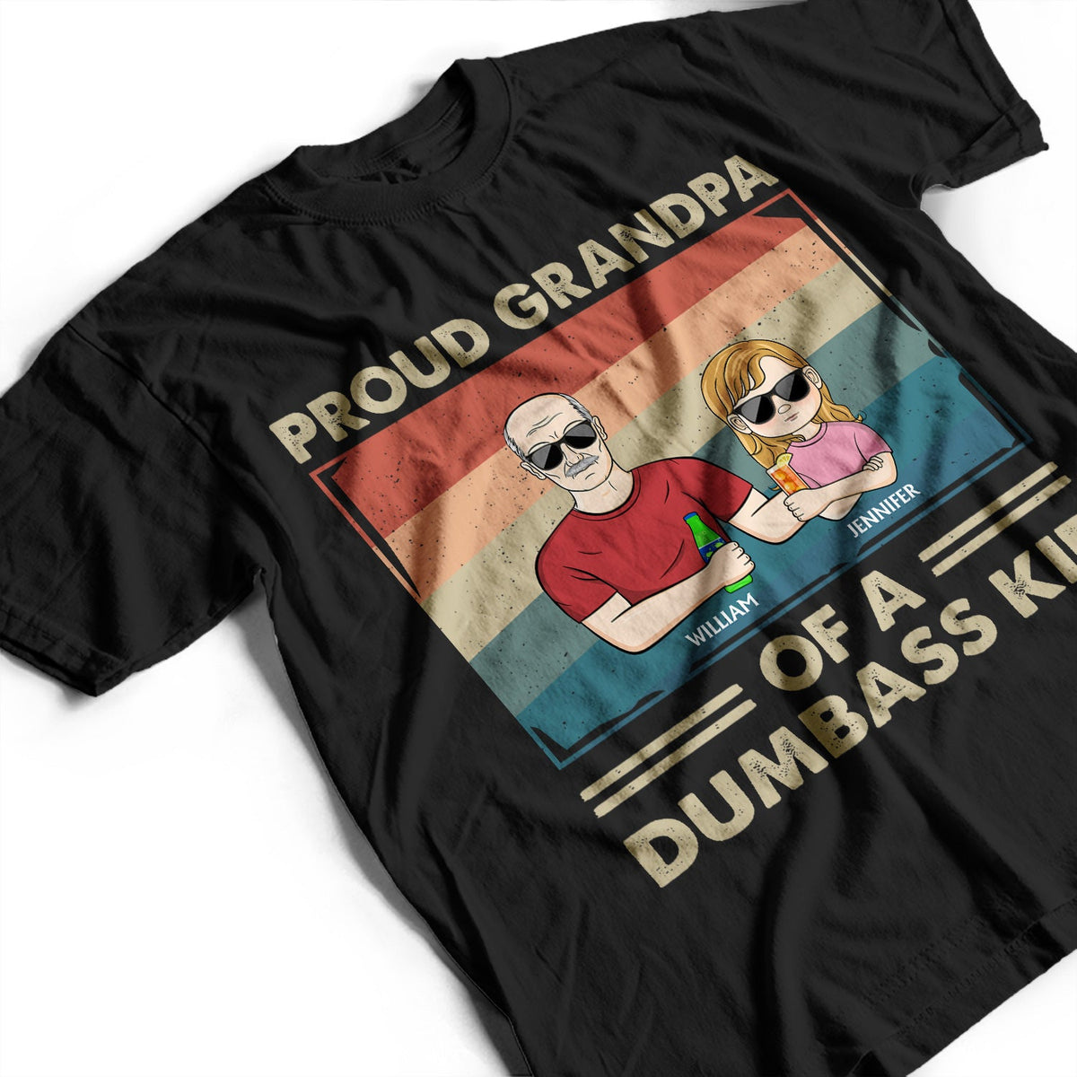 Proud Grandpa Of A Few Kids - Funny Gift For Grandfather, Grandpa, Grandparents - Personalized T Shirt