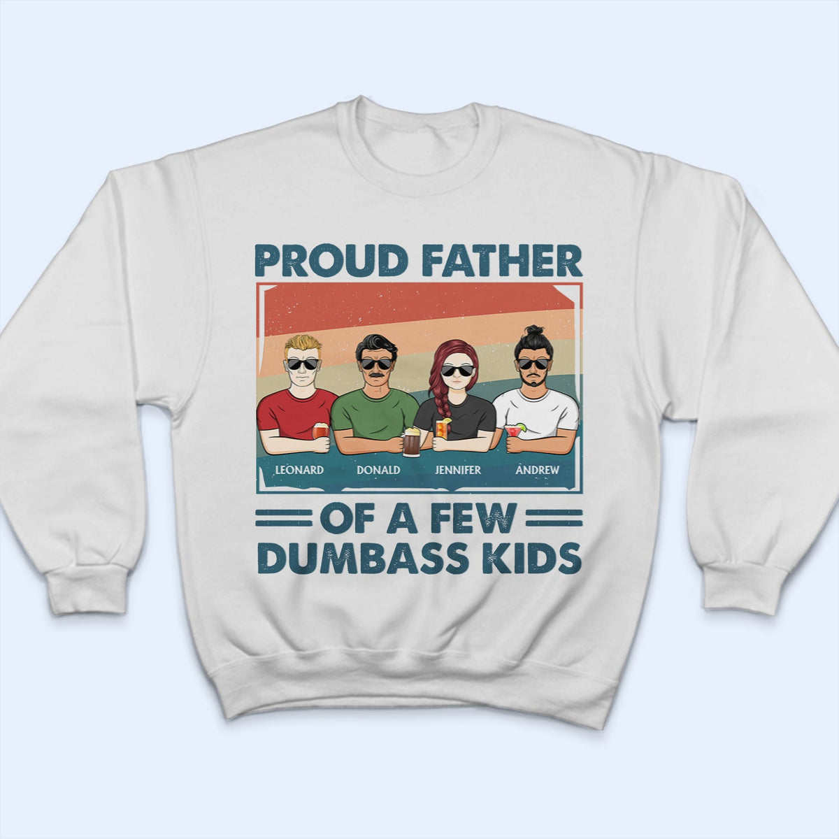 Fier père de quelques enfants - Cadeau amusant pour père, papa, grand-père - T-shirt personnalisé