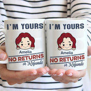 Pas de retour ni de remboursement pour les petits-enfants - Cadeau amusant pour papa, maman, grand-mère, grand-père - Tasse personnalisée