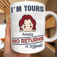 Pas de retour ni de remboursement pour les petits-enfants - Cadeau amusant pour papa, maman, grand-mère, grand-père - Tasse personnalisée