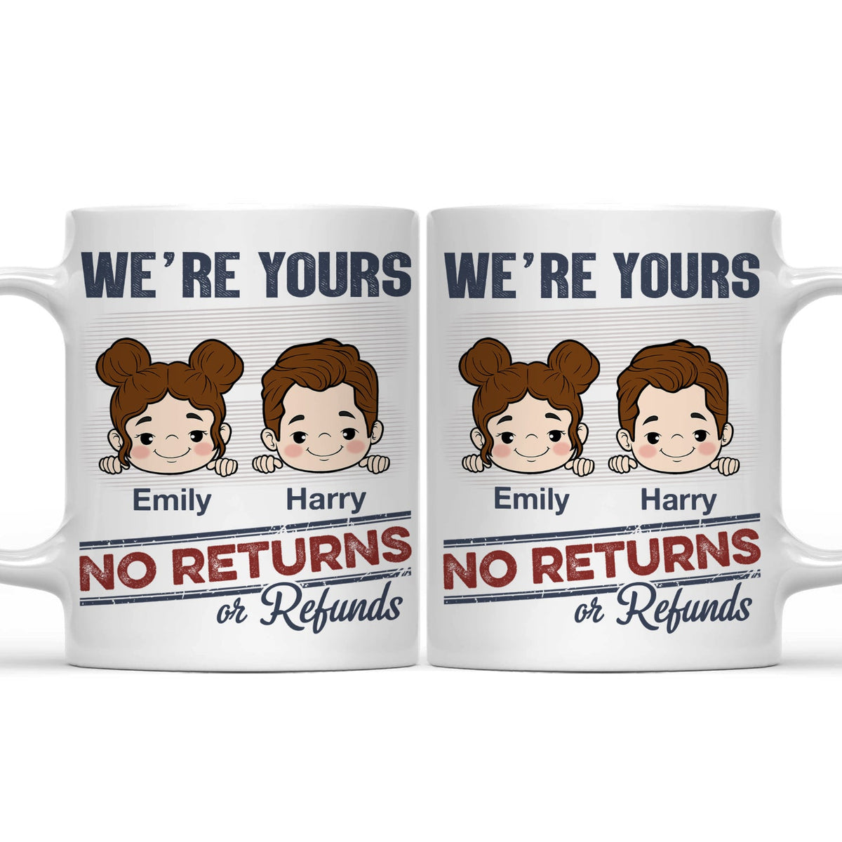 Pas de retour ni de remboursement pour les petits-enfants - Cadeau amusant pour papa, maman, grand-mère, grand-père - Tasse personnalisée