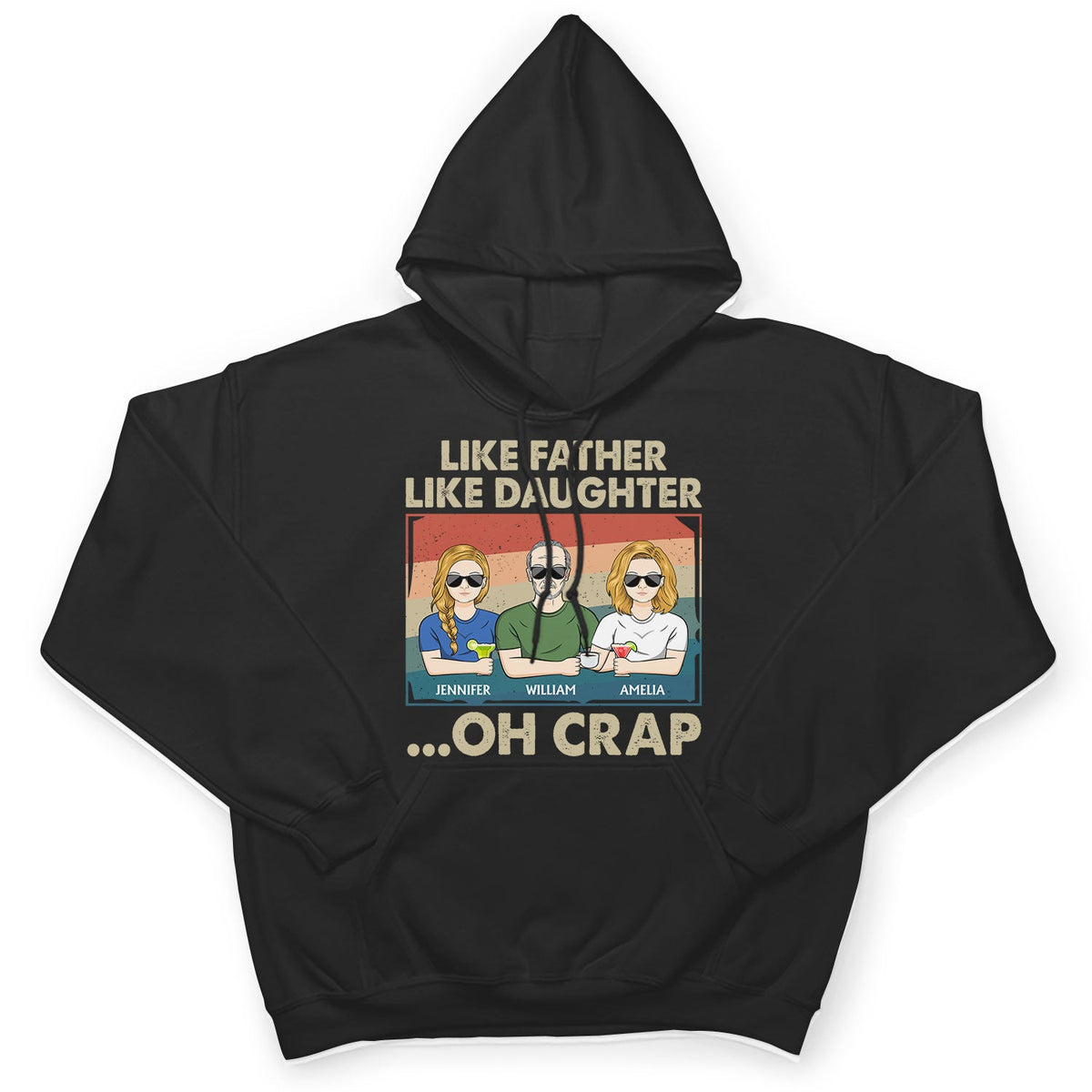 Tel père, telle fille - Cadeau amusant pour papa, père, grand-père - T-shirt personnalisé