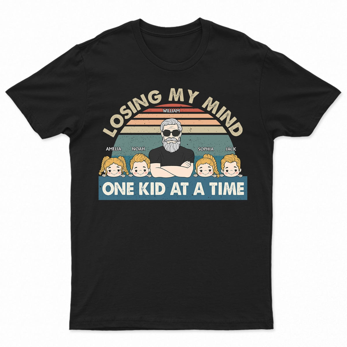 Losing My Mind One Kid At A Time - Gift For Dad, Father, Grandpa - Per ...