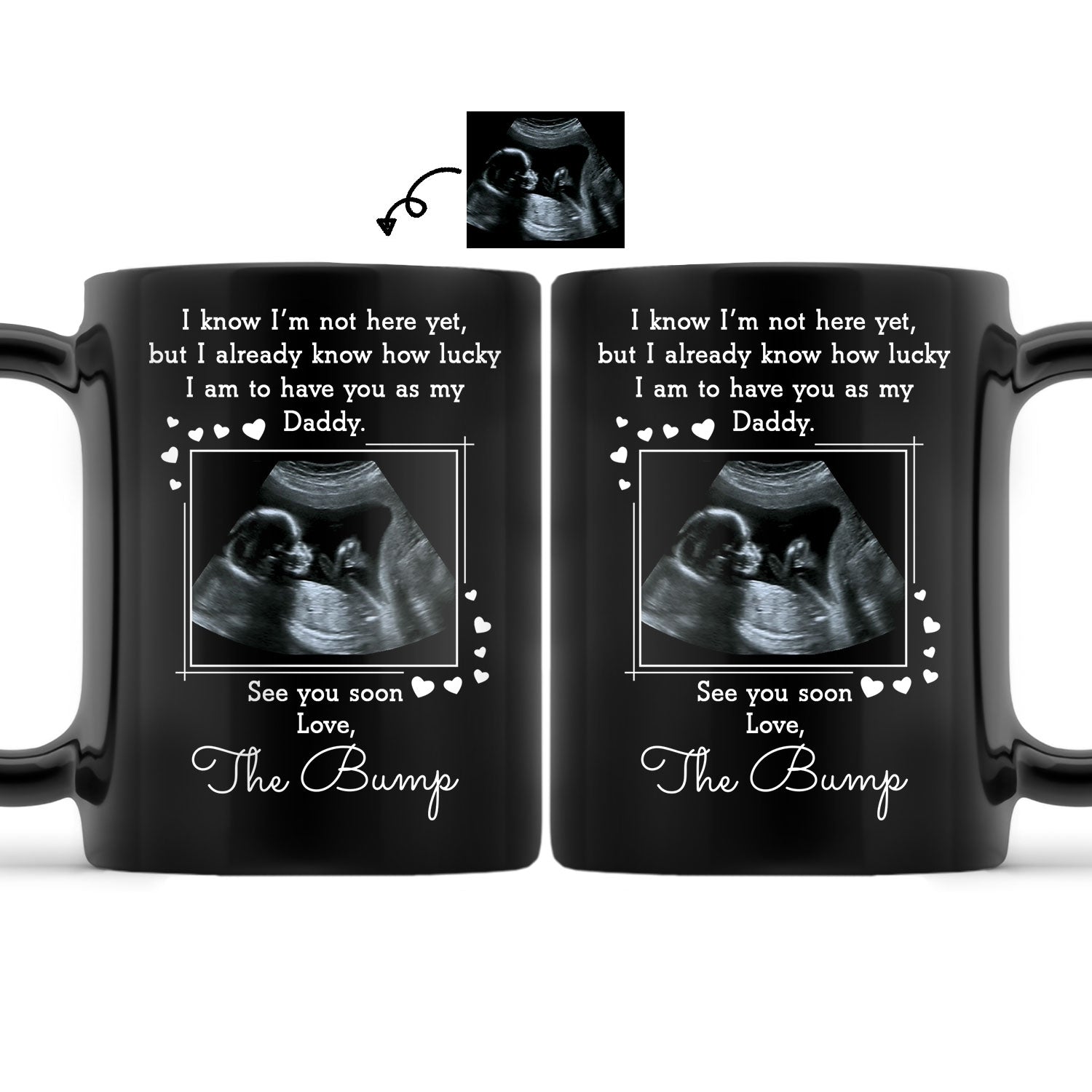 Custom Photo I Know I'm Not Here Yet - Gift For Dad, Father, New Parents - Personalized Black Mug