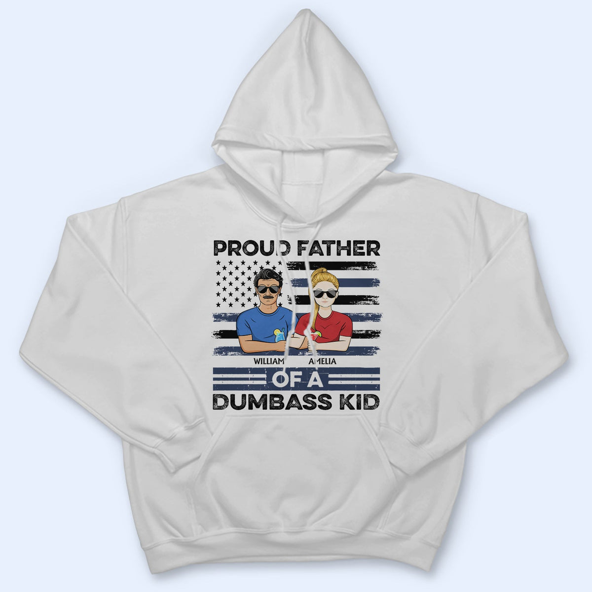 Proud Father Of A Few Background Options - Funny Gift For Dad, Father, Grandpa - Personalized T Shirt