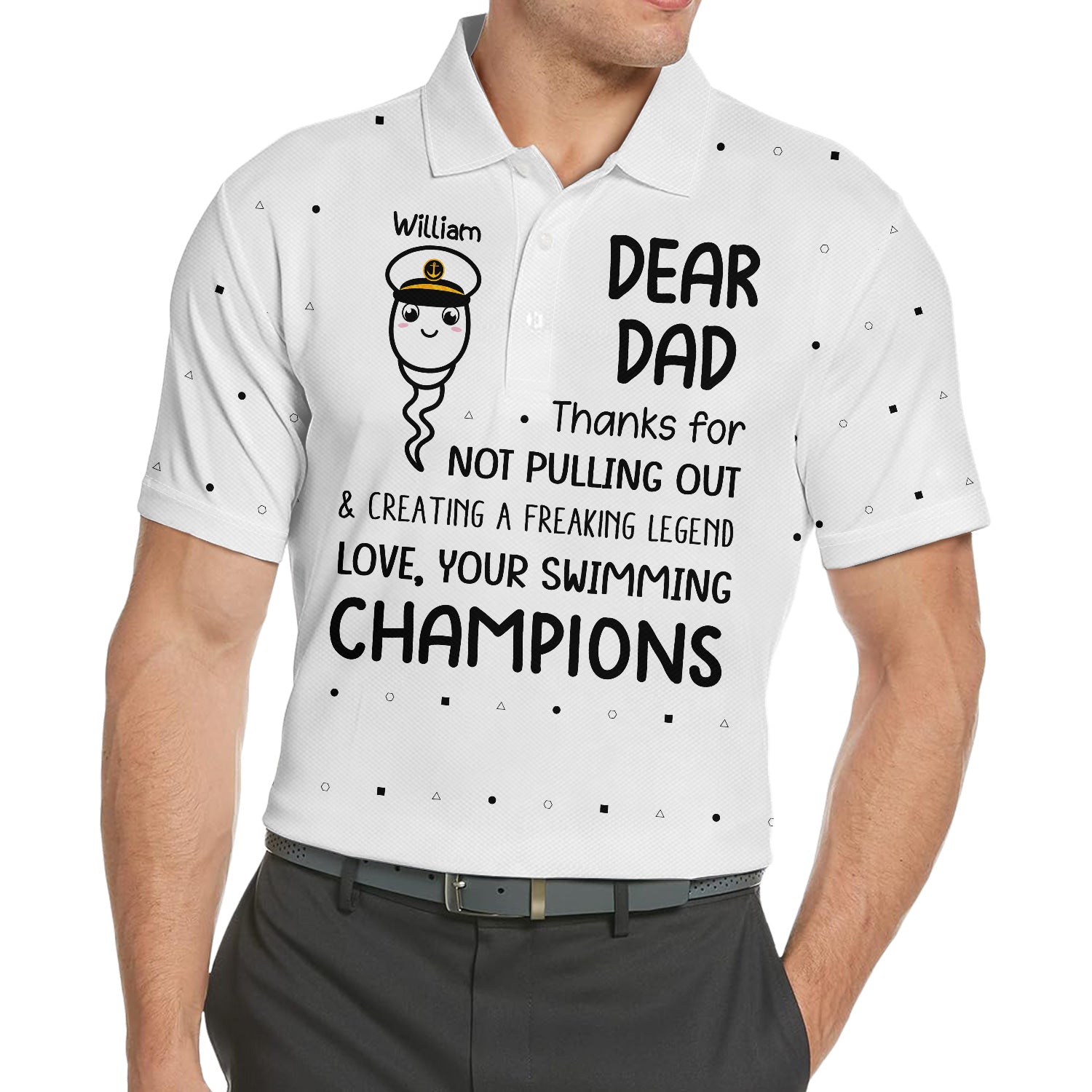 Dear Dad Thanks For Creating Freaking Legends - Funny Gift For Father, Daddy - Personalized Polo Shirt
