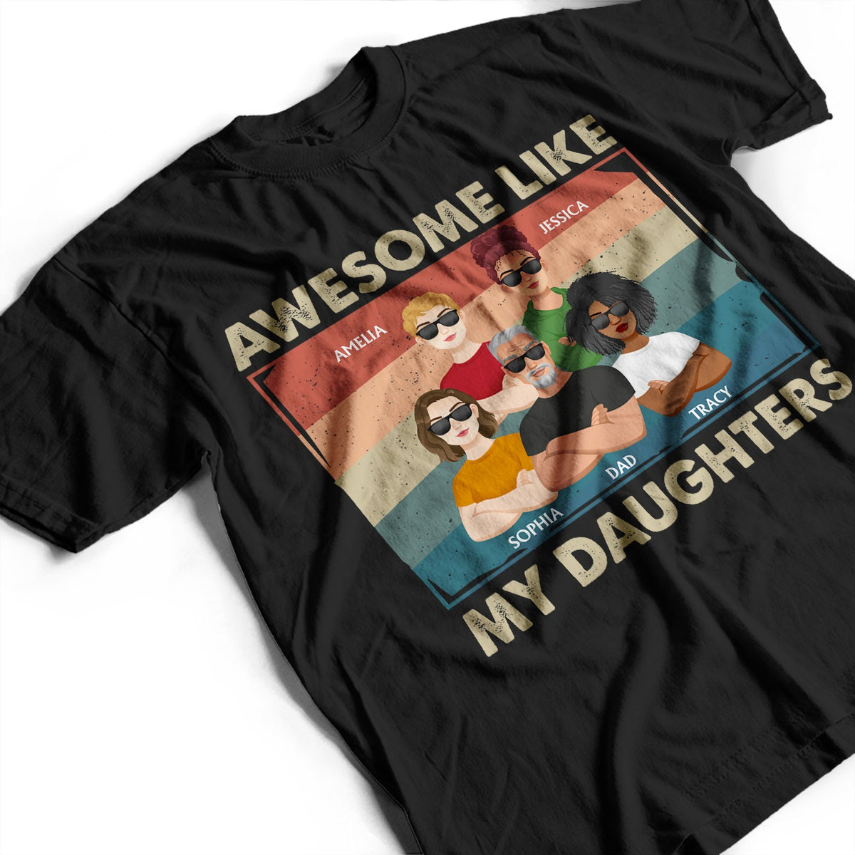 Awesome Like My Daughter Flat Art Crossed Arms - Funny Gift For Dad, Father, Grandpa - Personalized T Shirt