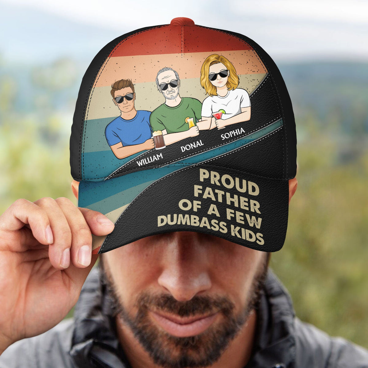 Proud Father Of A Few - Funny Gift For Dad, Father, Grandpa - Personalized Classic Cap