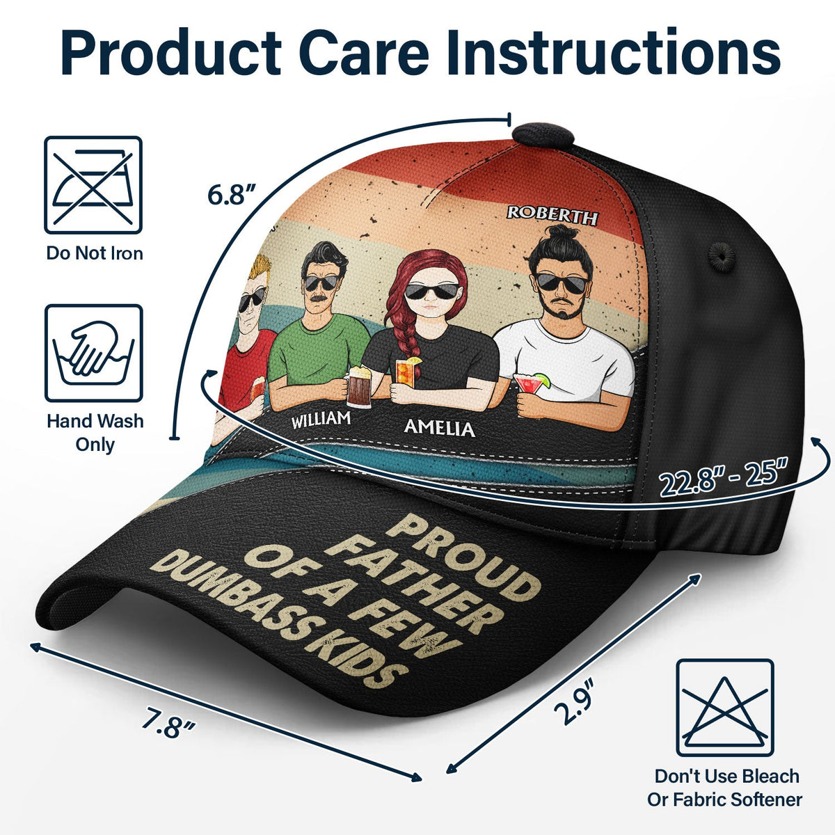 Proud Father Of A Few - Funny Gift For Dad, Father, Grandpa - Personalized Classic Cap