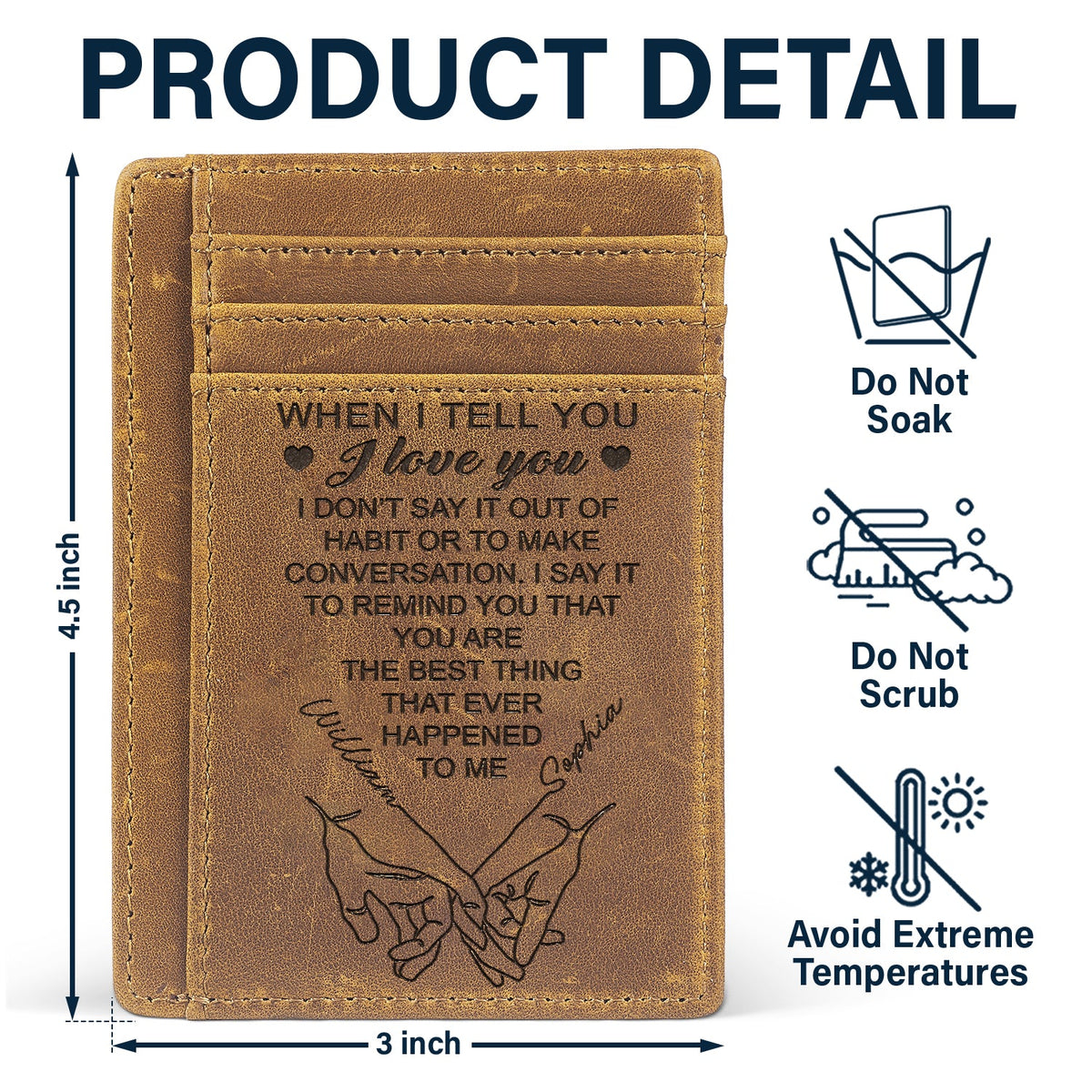 When I Tell You I Love You - Gift For Couples, Husband, Wife - Personalized Card Wallet