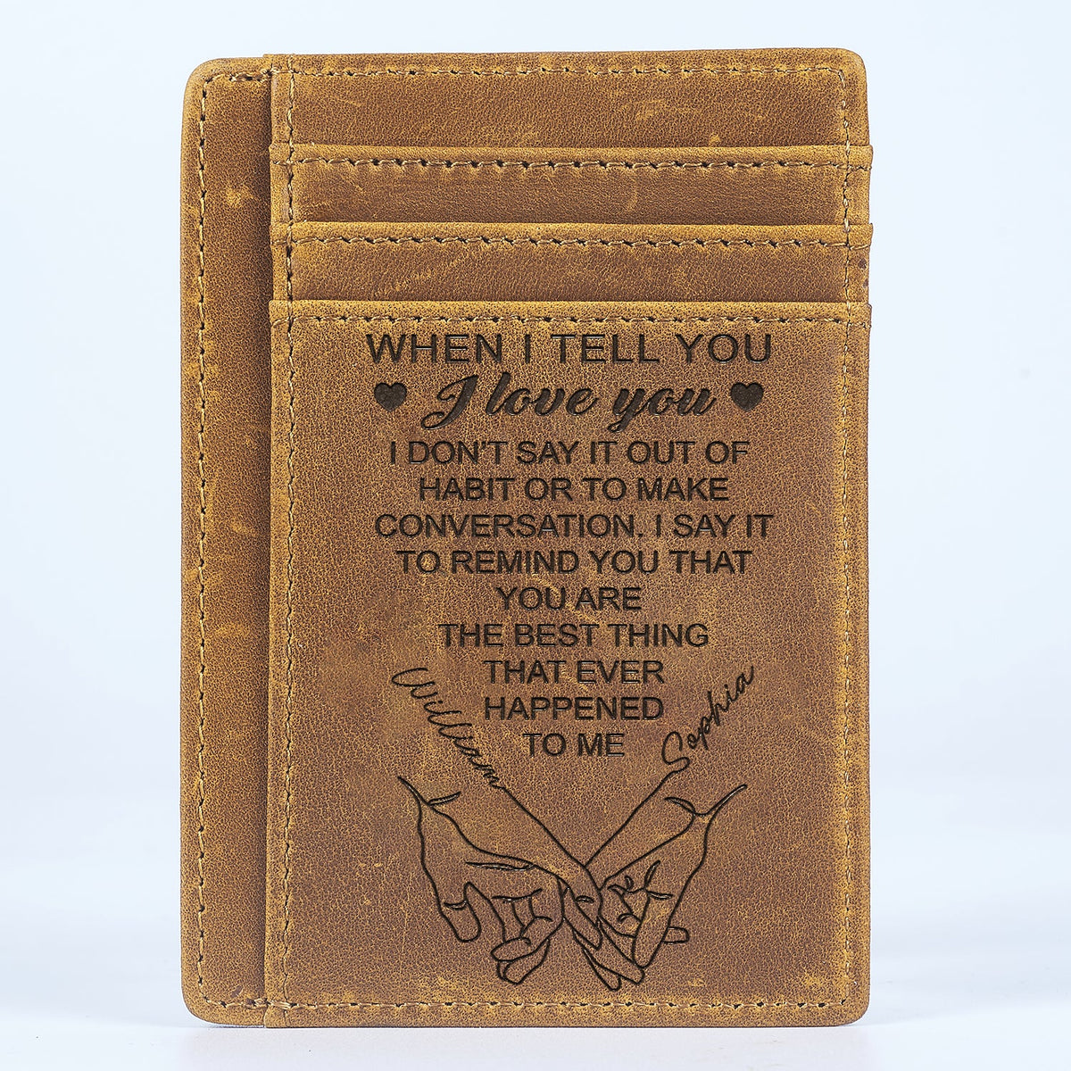 Quand je te dis que je t'aime - Cadeau pour couple, mari, femme - Porte-cartes personnalisé
