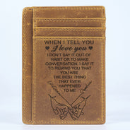 Quand je te dis que je t'aime - Cadeau pour couple, mari, femme - Porte-cartes personnalisé
