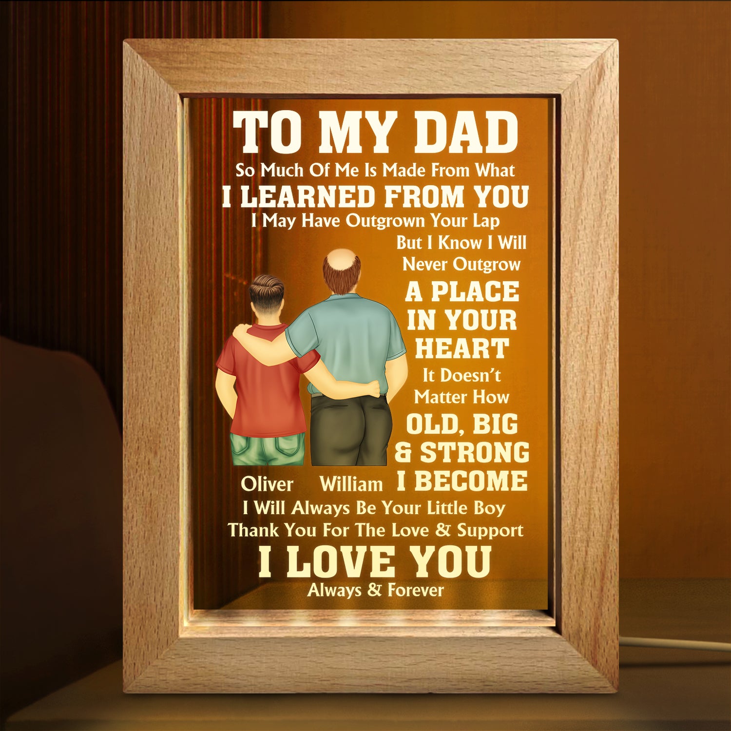 So Much Of Me - Gift For Dad, Father, Grandpa - Personalized Frame Lamp
