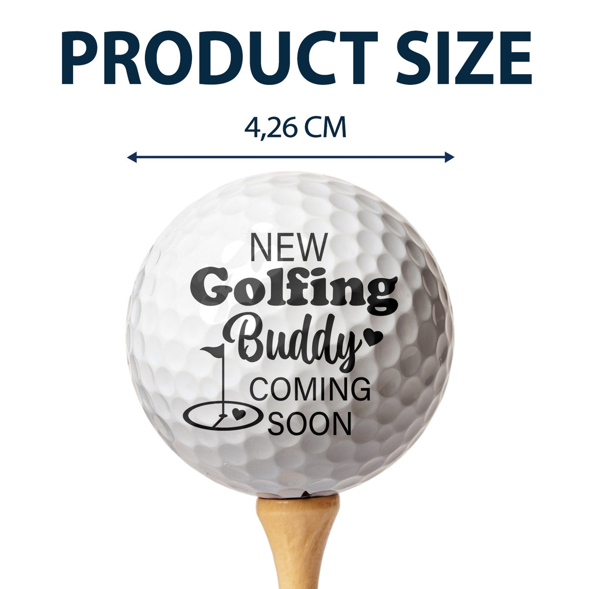 Custom Photo New Golfing Buddy - Pregnancy Announcement Gift For Dad, New Dad, New Parents, Golf Lover - Personalized Golf Ball