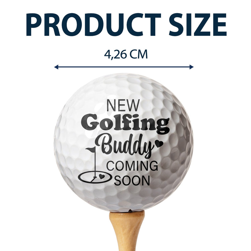 Custom Photo New Golfing Buddy - Pregnancy Announcement Gift For Dad, New Dad, New Parents, Golf Lover - Personalized Golf Ball