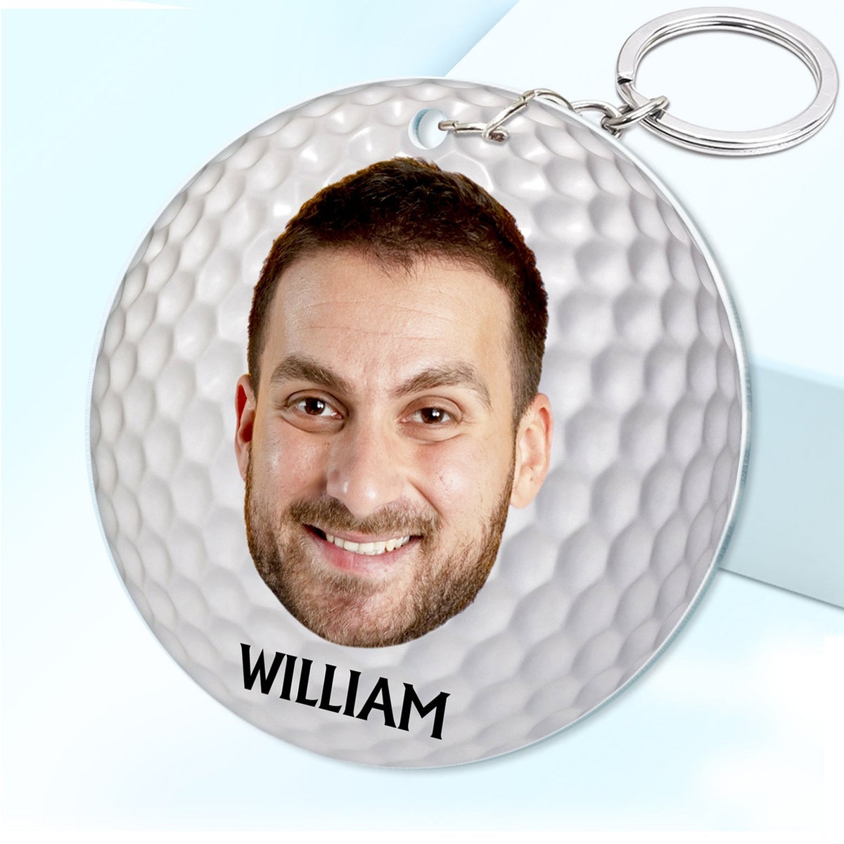 Photo personnalisée si retrouvée, retournez à ce type - Cadeau pour papa, père, grand-père, golfeur, amateur de golf - Porte-clés en acrylique personnalisé