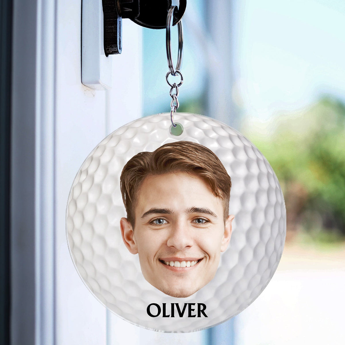 Photo personnalisée si retrouvée, retournez à ce type - Cadeau pour papa, père, grand-père, golfeur, amateur de golf - Porte-clés en acrylique personnalisé