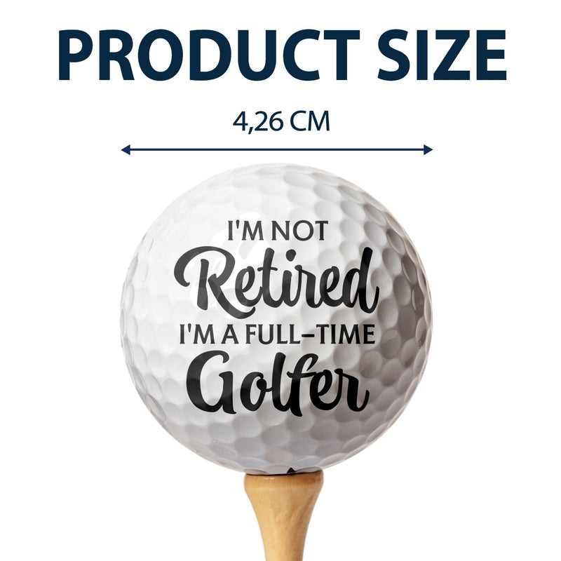 Photo personnalisée Je ne suis pas à la retraite - Cadeau pour papa, père, grand-père, golfeur, amateur de golf - Balle de golf personnalisée