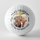 Photo personnalisée « Je t'aime » – Cadeau pour amateur de golf, golfeur, mari, couple – Balle de golf personnalisée