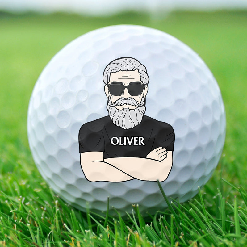 Le Père Golfeur - Cadeau pour papa, père, grand-père, golfeur, amateur de golf - Balle de golf personnalisée