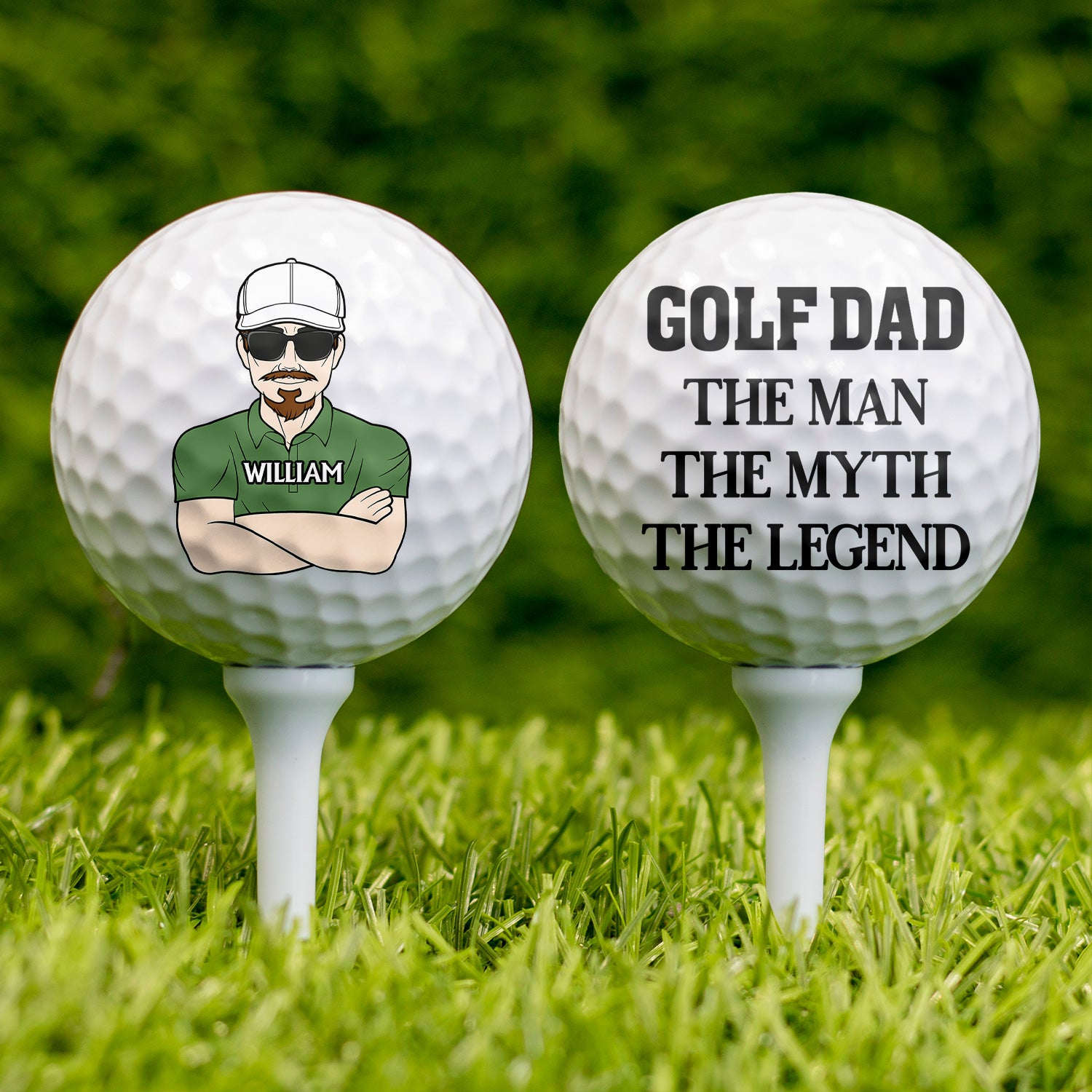 The Man The Myth The Legend - Gift For Dad, Father, Grandpa, Golfer, Golf Lover - Personalized Golf Ball
