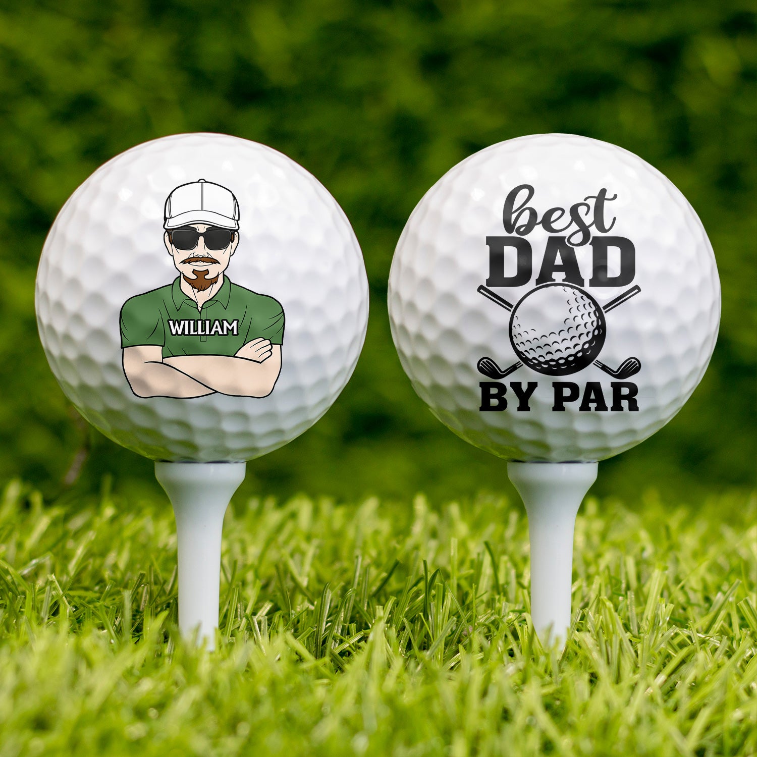 Best Dad By Par - Gift For Dad, Father, Grandpa, Golfer, Golf Lover - Personalized Golf Ball