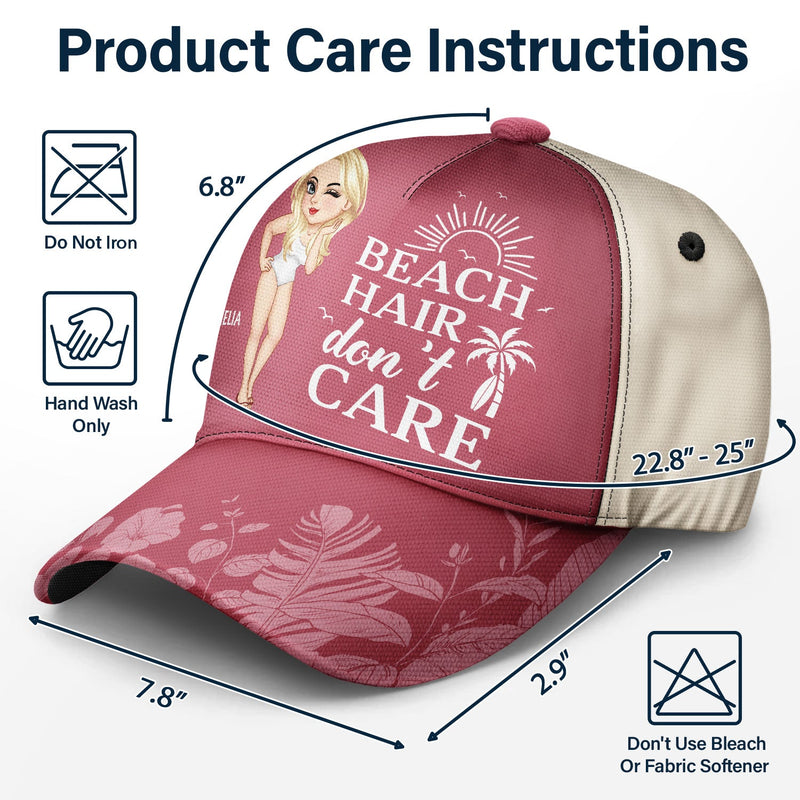 Beach Hair Don't Care - Gift For Beach Lovers, Traveling Lovers, Women - Personalized Classic Cap
