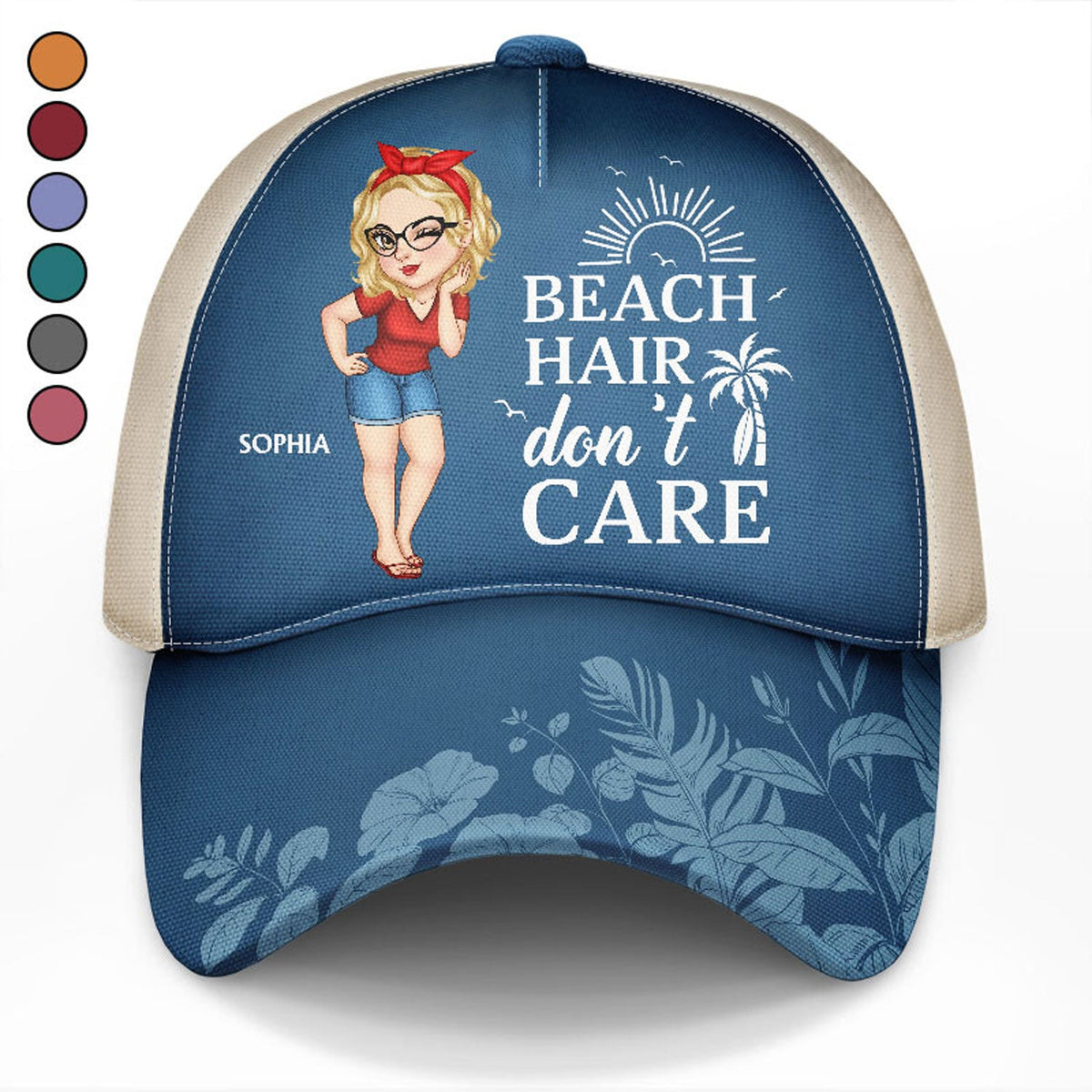 Les cheveux de plage ne s'en soucient pas ! Cadeau pour les amoureux de la plage, les amoureux des voyages et les femmes ! Casquette classique personnalisée 