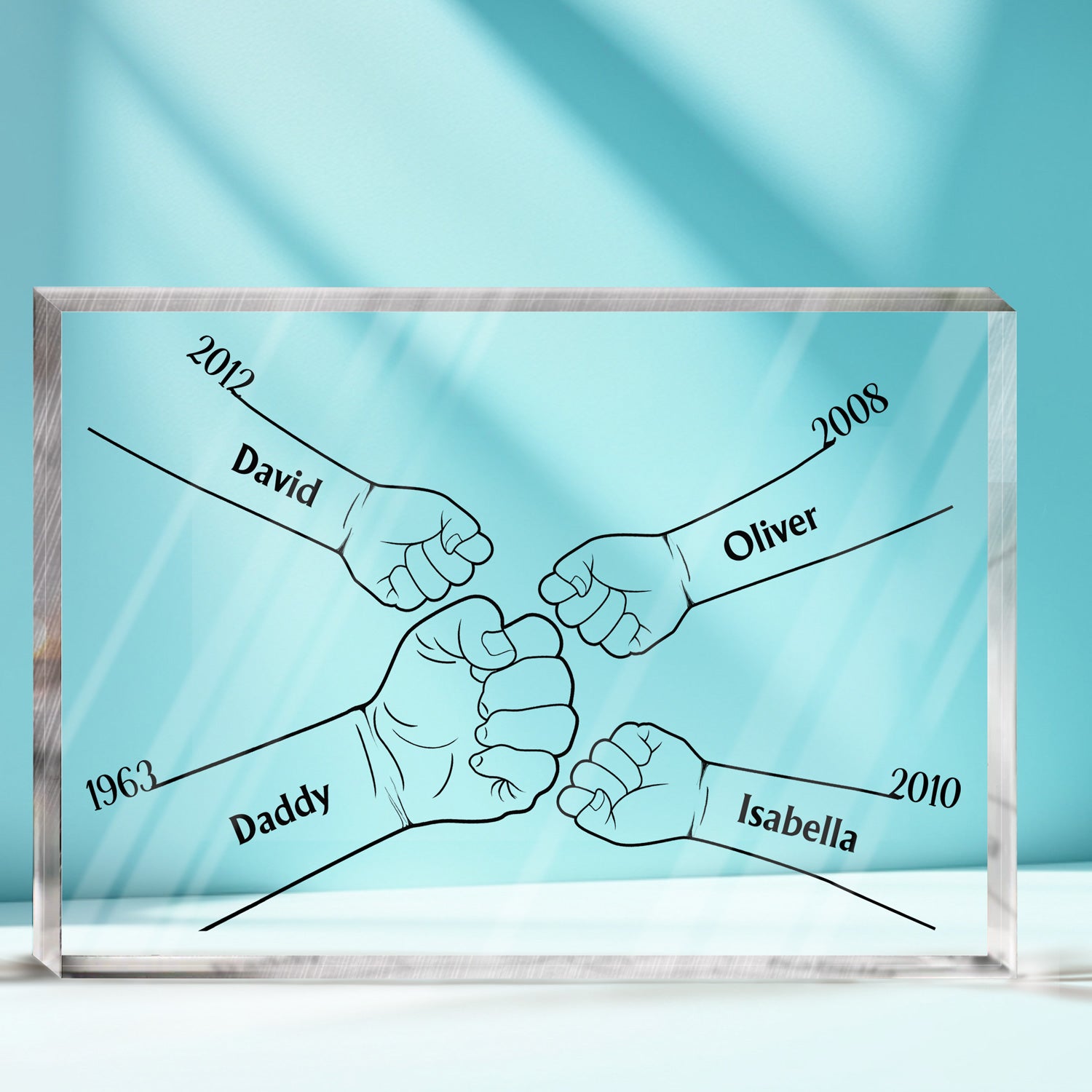 Buddies For Life Fist Bump - Gift For Dad, Papa, Father, Grandpa, Granddad - Personalized Rectangle Shaped Acrylic Plaque