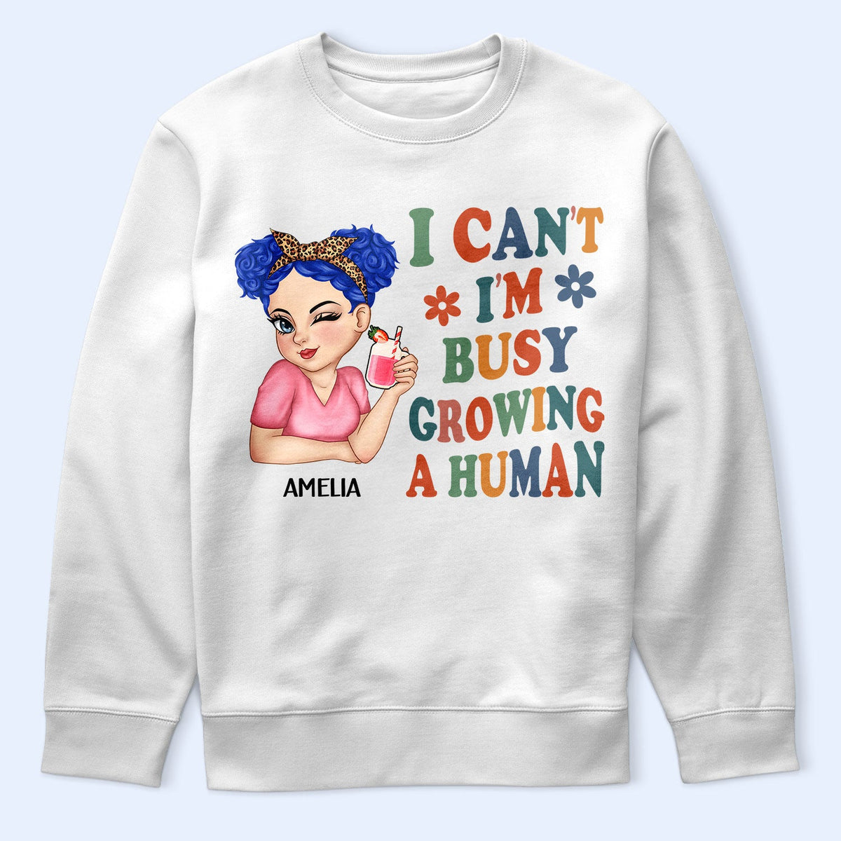 I Can't I'm Busy Growing A Human - Pregnancy Announcement, Funny Gift For Mom, Mother, Pregnant Mom - Personalized T Shirt
