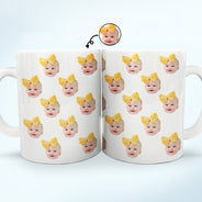 Mug photo personnalisé avec visage d'enfant drôle - Mug blanc bord à bord personnalisé