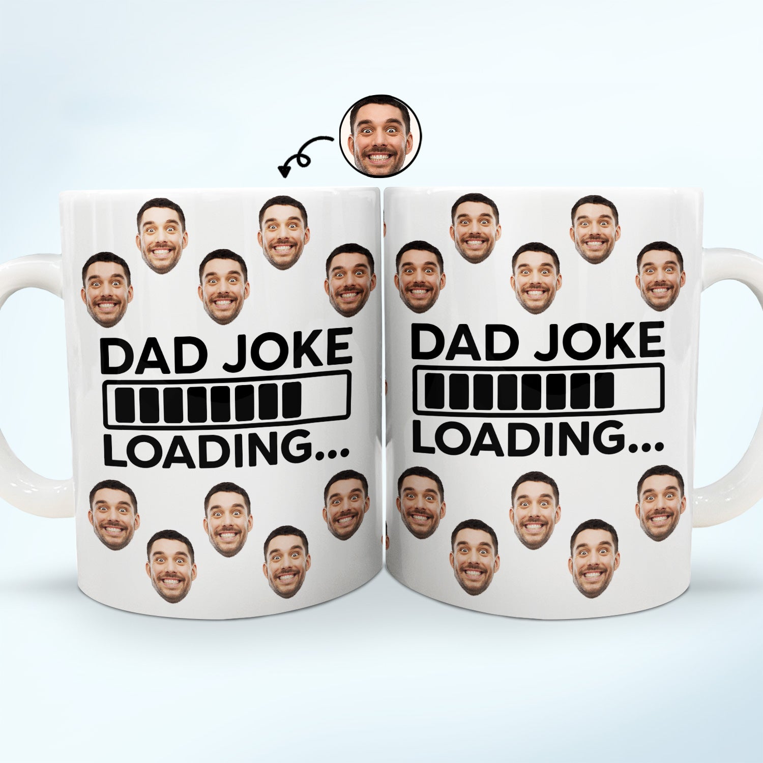 Custom Photo Funny Dad Joke Loading - Personalized White Edge-to-Edge Mug