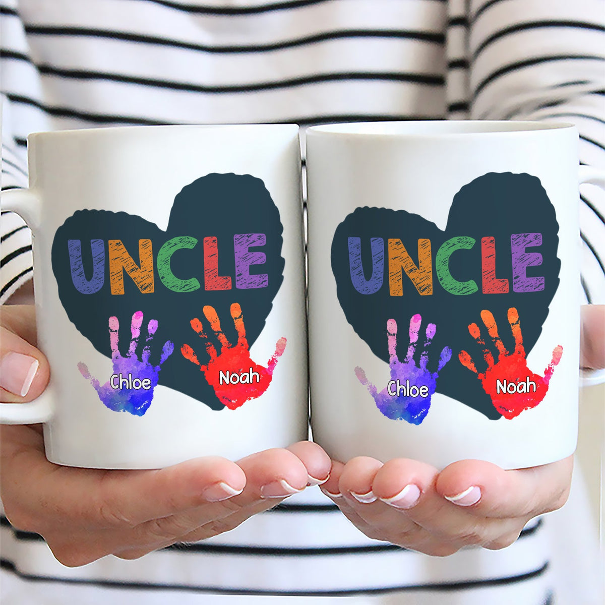 Papa Grandkids Hand Print - Personalized Mug