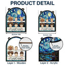 Chibi Grandkids Love You To The Moon And Back - Personalized Window Hanging Suncatcher Ornament
