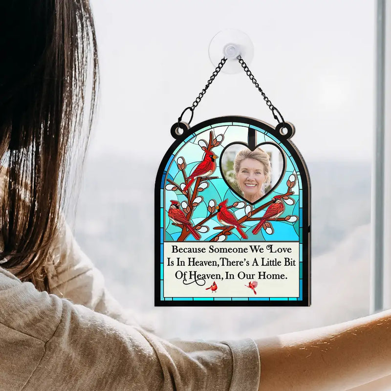 Custom Photo I'm Always With You Memorial Bird - Personalized Window Hanging Suncatcher Ornament