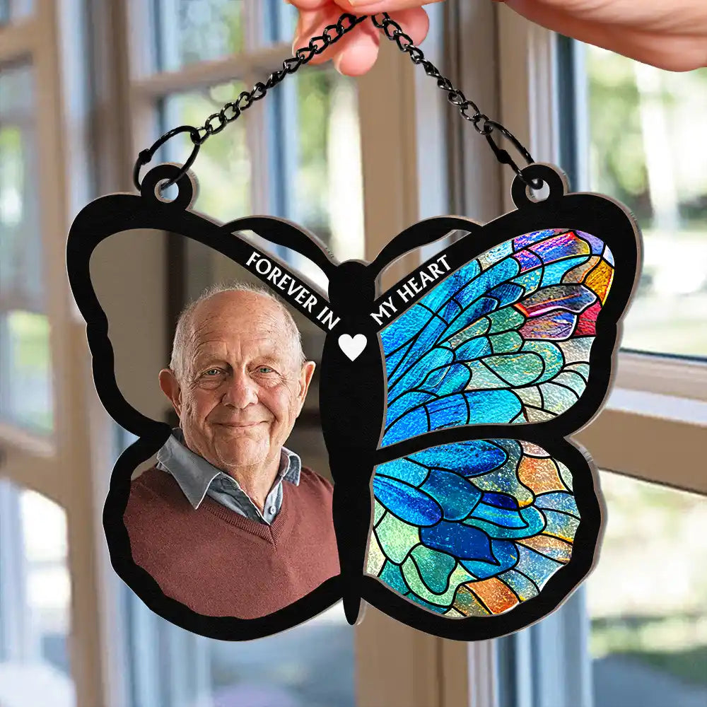 Custom Photo Although You Cannot See Me Memorial - Personalized Window Hanging Suncatcher Ornament