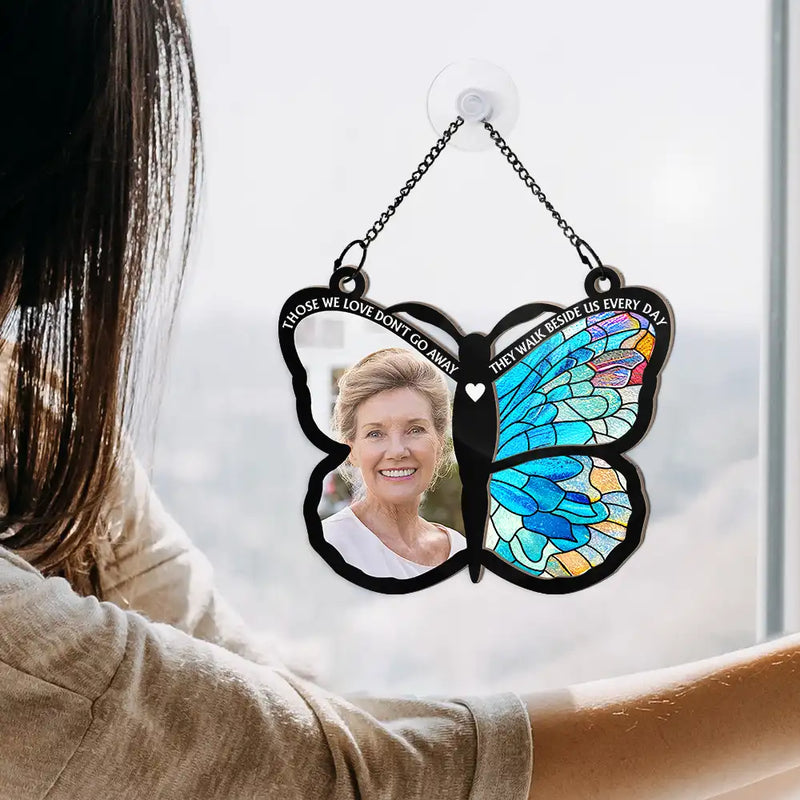 Custom Photo Although You Cannot See Me Memorial - Personalized Window Hanging Suncatcher Ornament