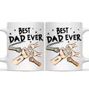 Best Dad Ever Pet And Kid Hand Punch Colorful - Personalized Mug